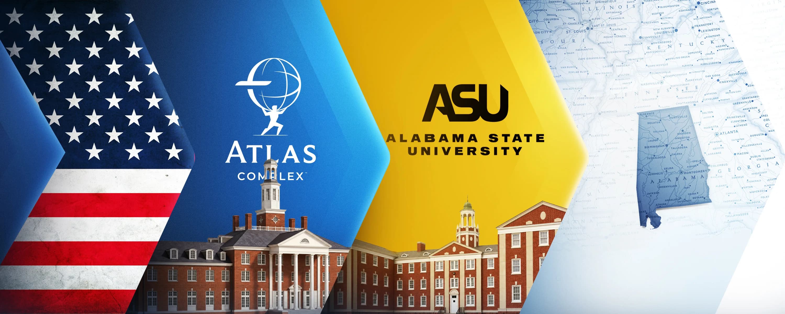 United States, Atlas Complex, Alabama State University, and Alabama working together